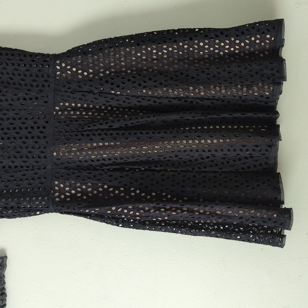 BCBG Max Azria Dasha Perforated Slip Mini Little Black Dress - Picture 8 of 12